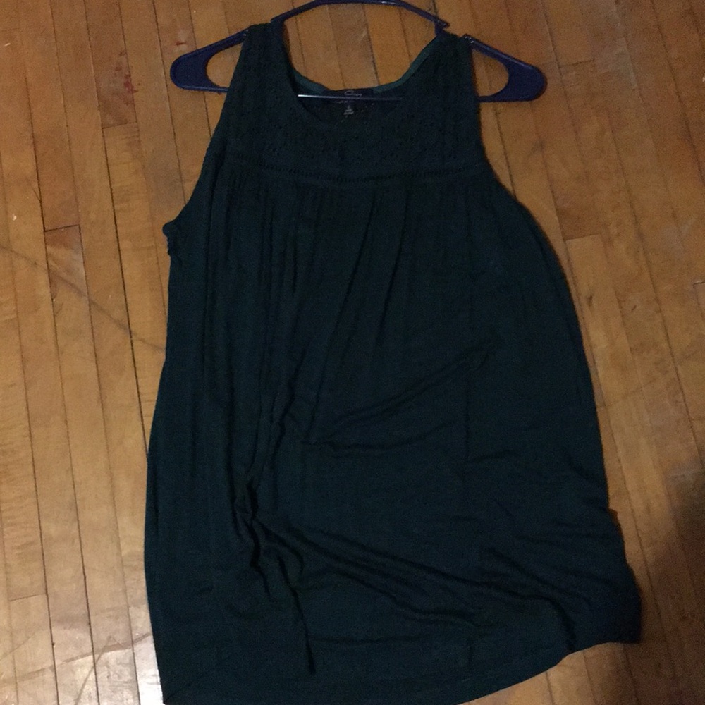 Knee length green dress size small.